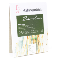 Mini Bloco Para Aquarela Alemão Hahnemuhle - Bamboo Técnicas Mistas 8x10,5cm 265g/m² Contendo 10 Folhas - Ref: 10603074